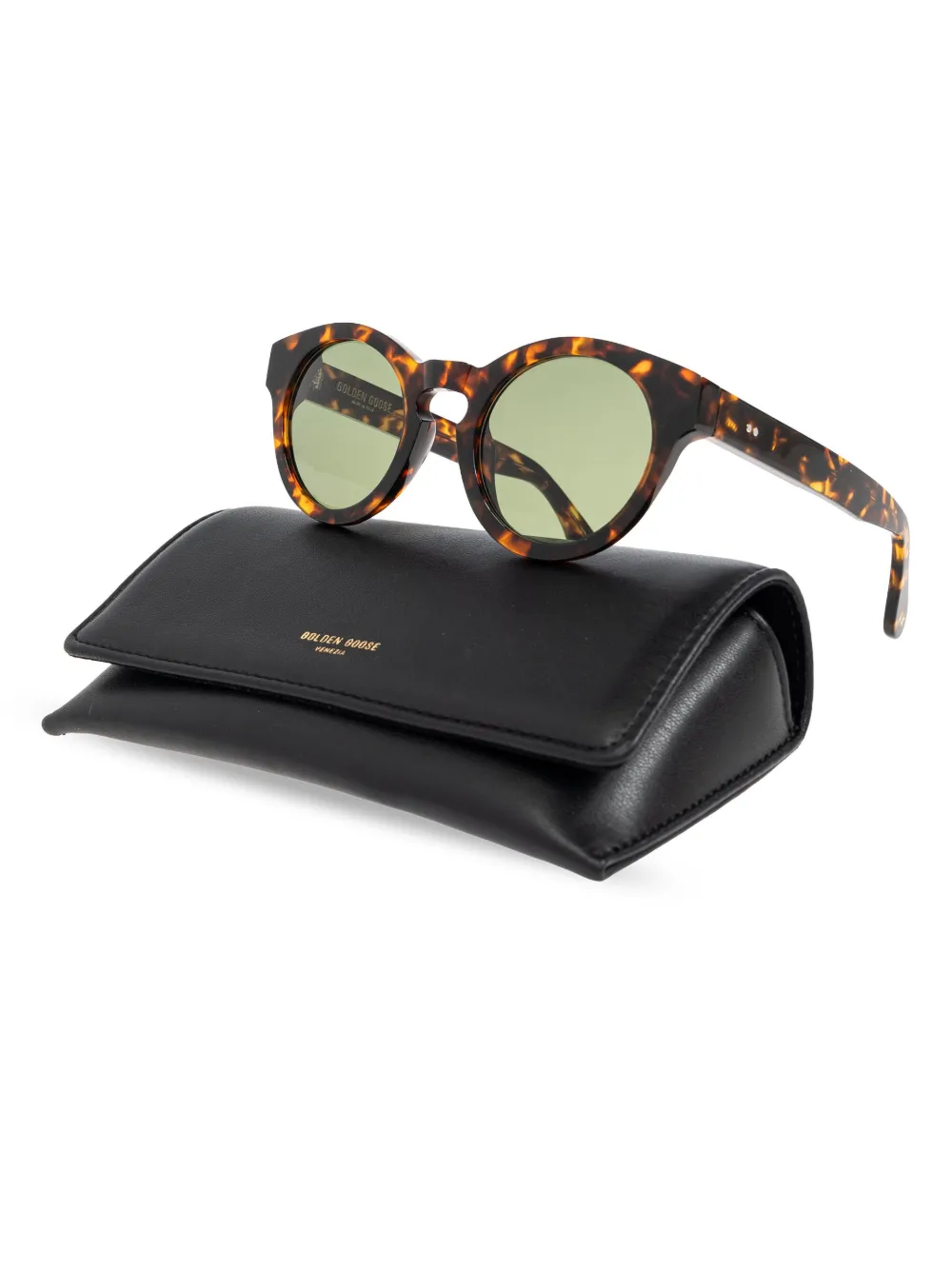 Golden Goose Zonnebril met rond montuur Bruin