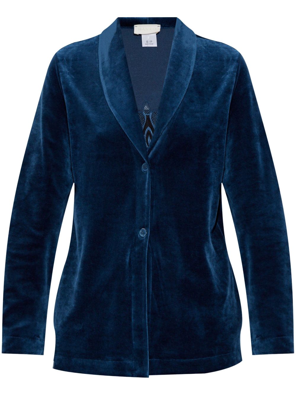 Hanro embroidered velvet blazer - Blue