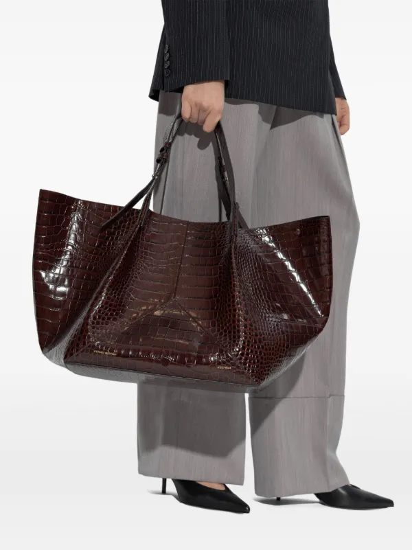 トートバッグ Victoria Beckham VICTORIA TOTE (B325AAC006634A DARKBROWN) Victoria Top Handle Bag In Black Leather – Victoria Beckham Inc
