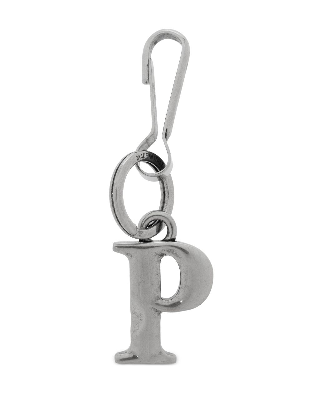 Balenciaga letter-charm keyring - Silver