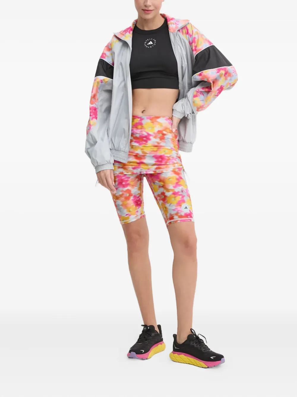 Adidas By Stella Mccartney Floral-print Shorts In Multi