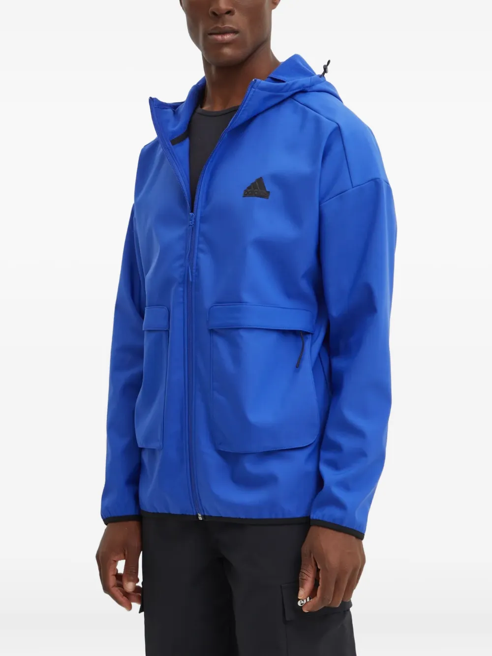 adidas long-sleeve zip-up hoodie | Blue | Image 1