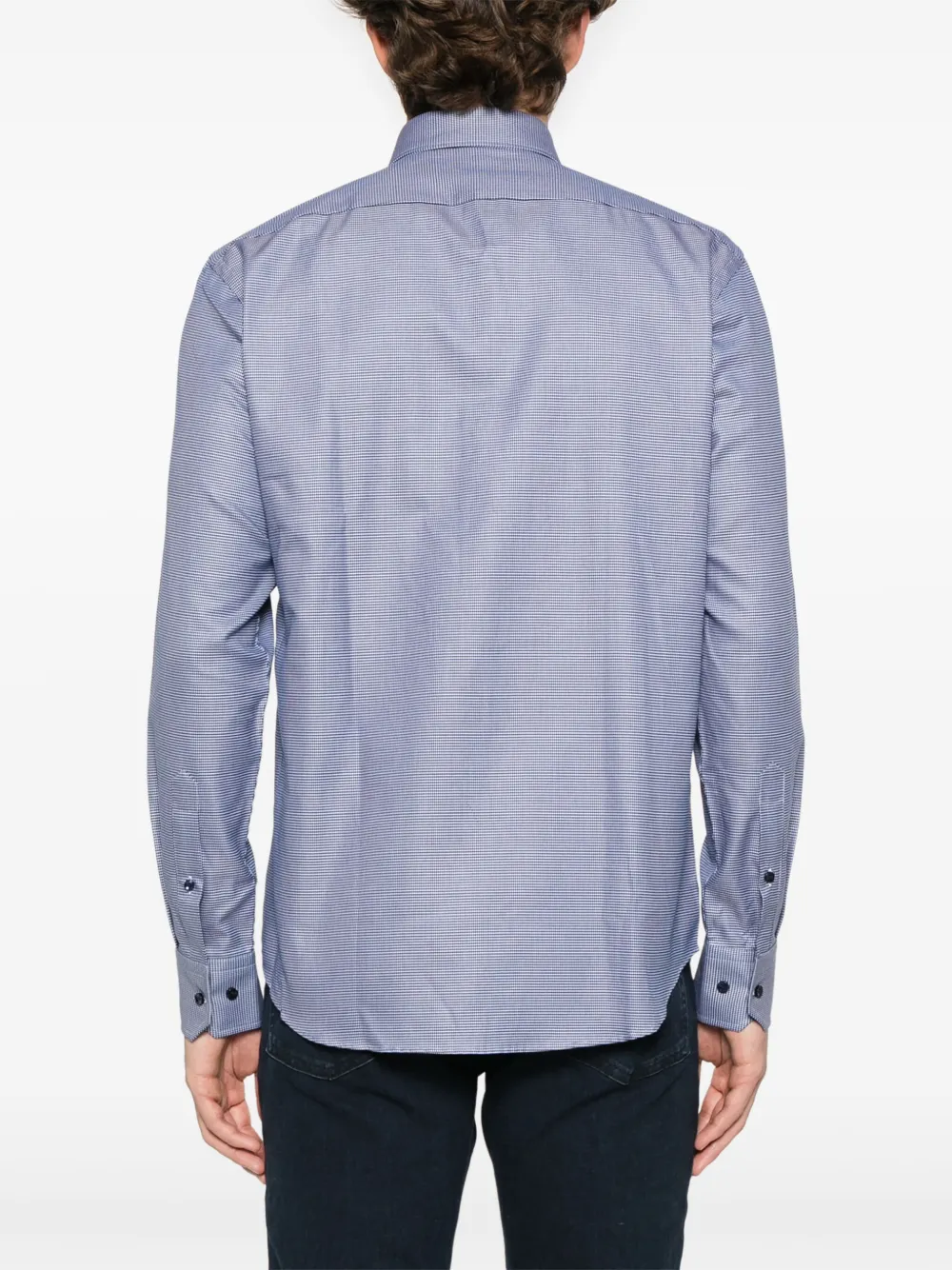 BOSS Overhemd met micro patroon Blauw
