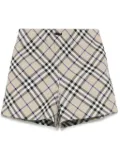 Burberry check deck shorts - Grey