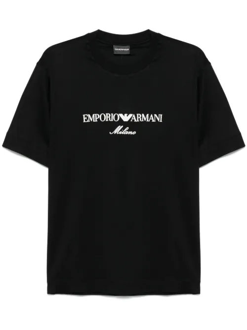 T-shirt à logo brodé - Emporio Armani - Modalova