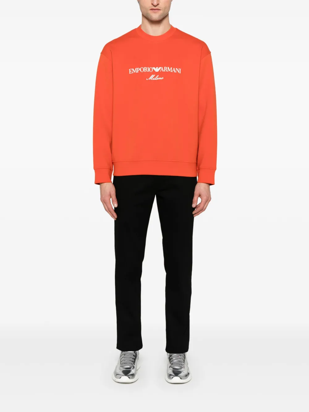 Emporio Armani Jersey sweater met geborduurd logo - Oranje