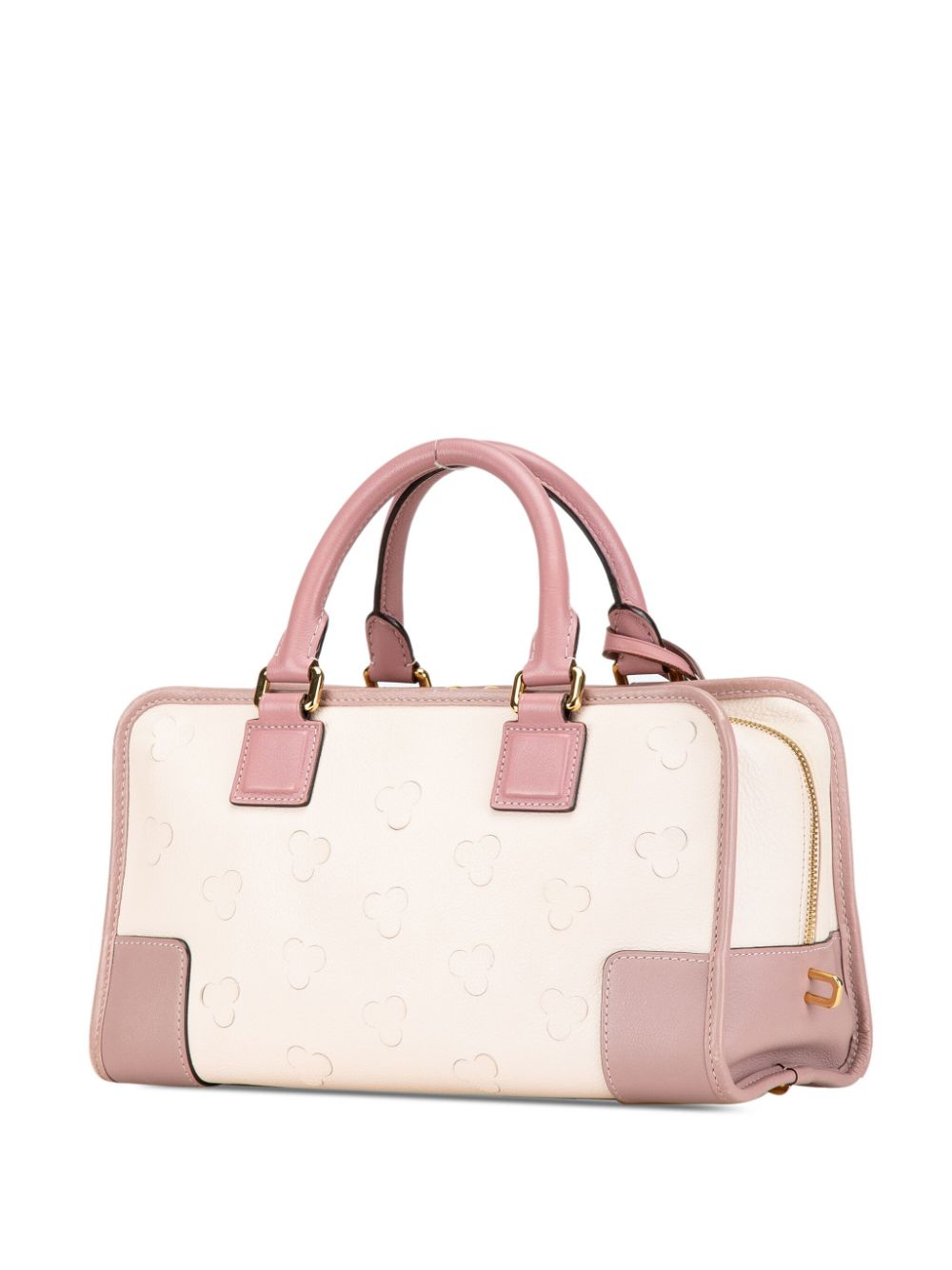 Pre-owned Loewe Amazona Cherry Blossom 28 皮质手提包（2020-2024年典藏款） In White