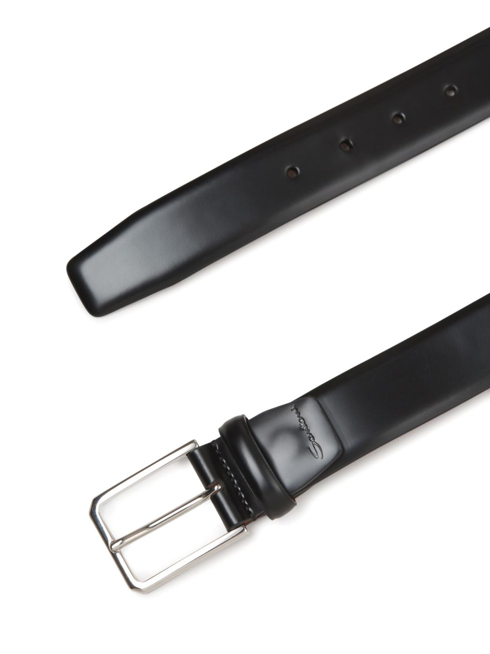 Santoni leather belt - Zwart