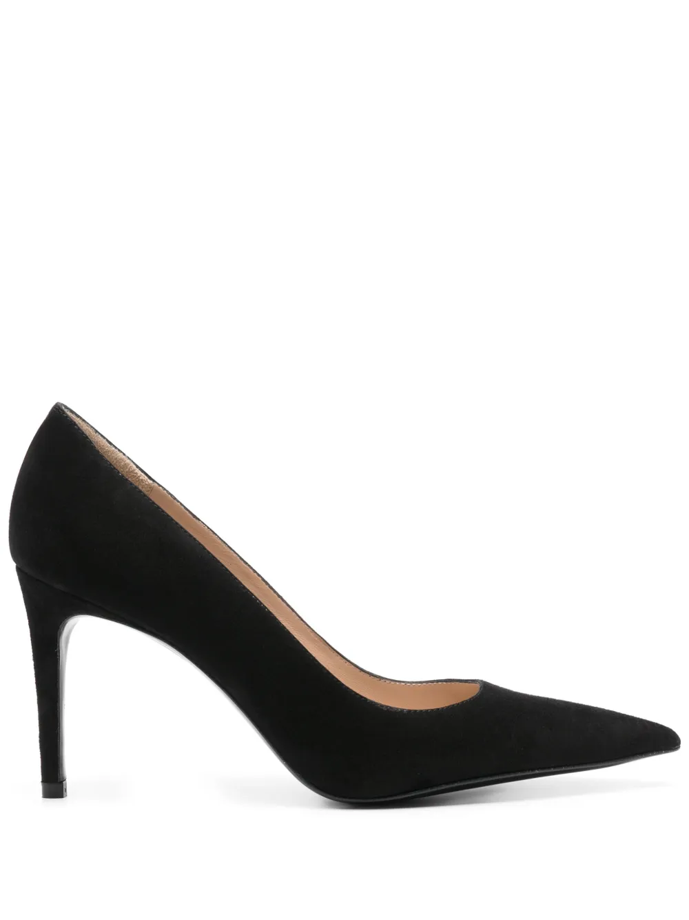 Stuart Weitzman Anny 70 Pointed-toe Suede Court Shoes In Black