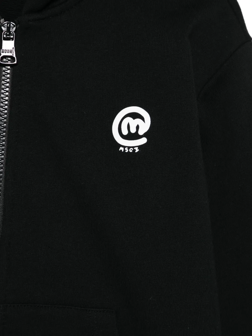 MSGM Kids Hoodie met logoprint Zwart