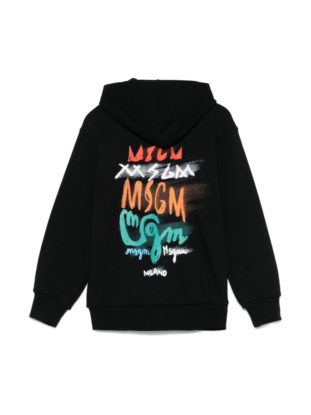 MSGM Kids logo-print hoodie - Black