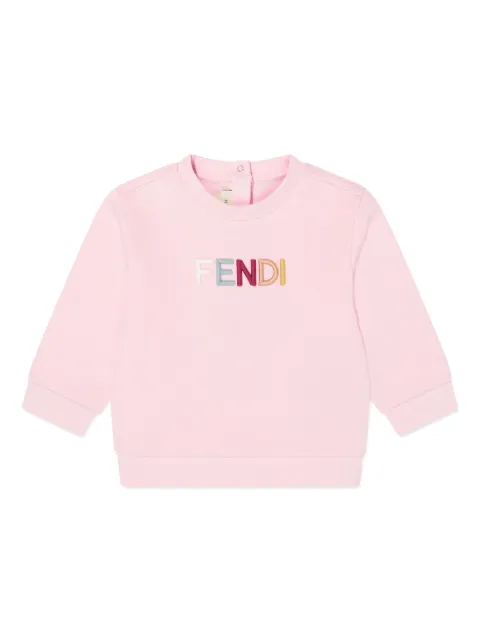 Fendi Kids sudadera con logo bordado
