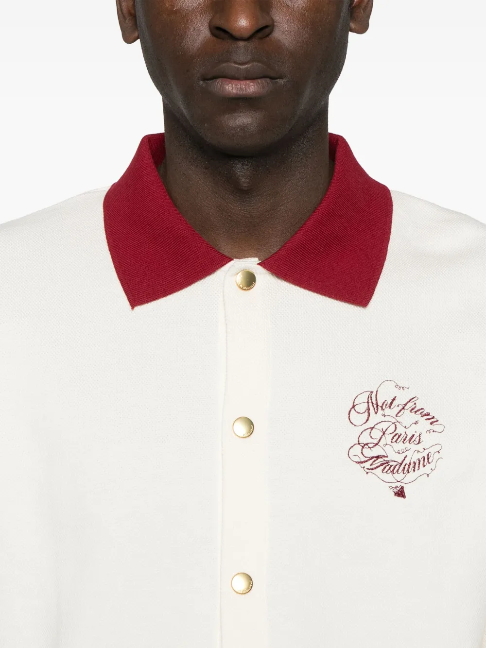 Drôle De Monsieur Piqué overhemd met geborduurd logo Beige