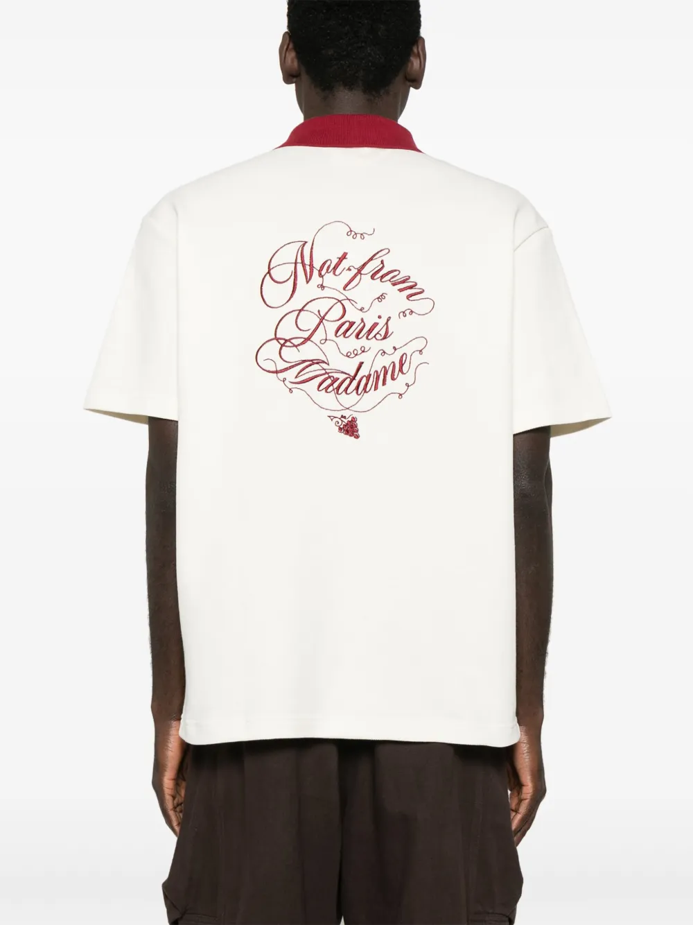 Drôle De Monsieur Piqué overhemd met geborduurd logo Beige