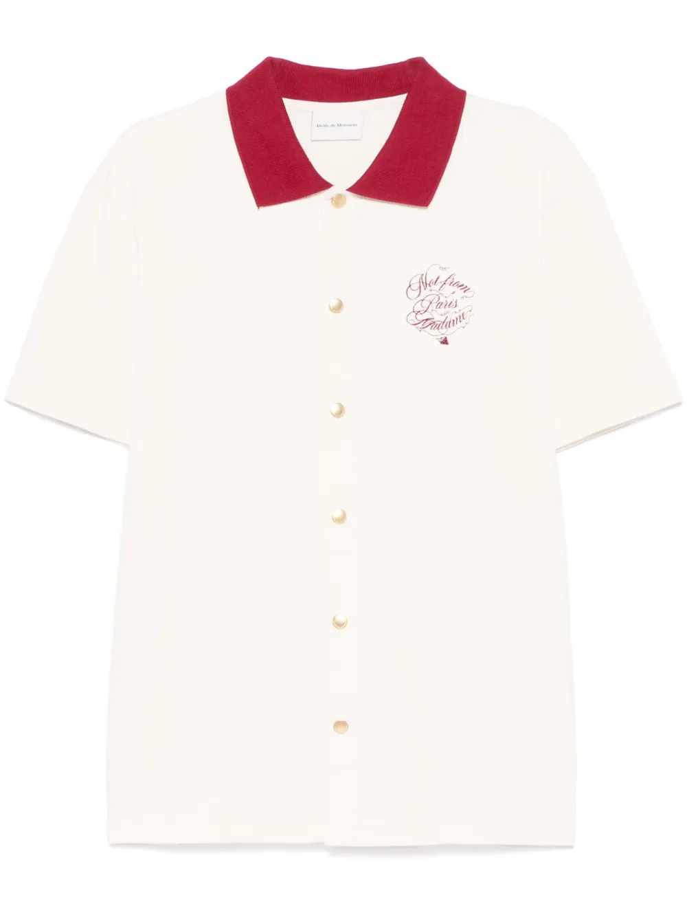 Drôle De Monsieur Piqué overhemd met geborduurd logo Beige