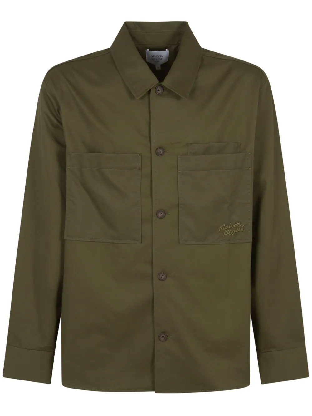 Maison Kitsuné Overhemd met geborduurd logo Groen