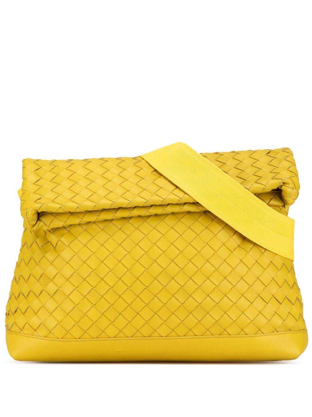 Bottega Veneta Pre-Owned 2012-2024 Nappa Intrecciato Fold Over crossbody bag - Yellow