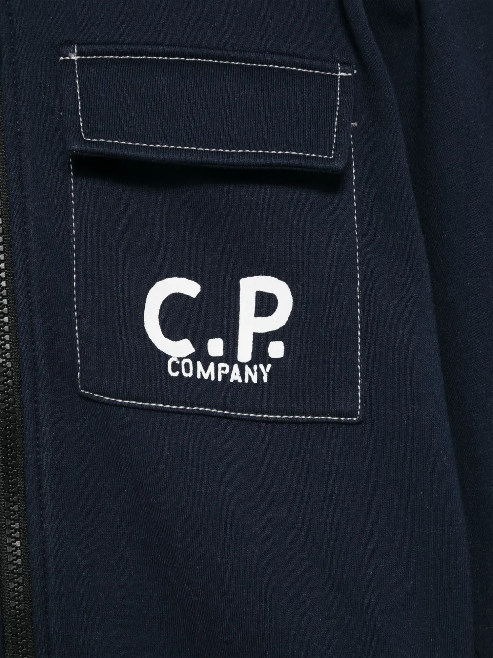 C.P. COMPANY LOGO-PRINT HOODIE