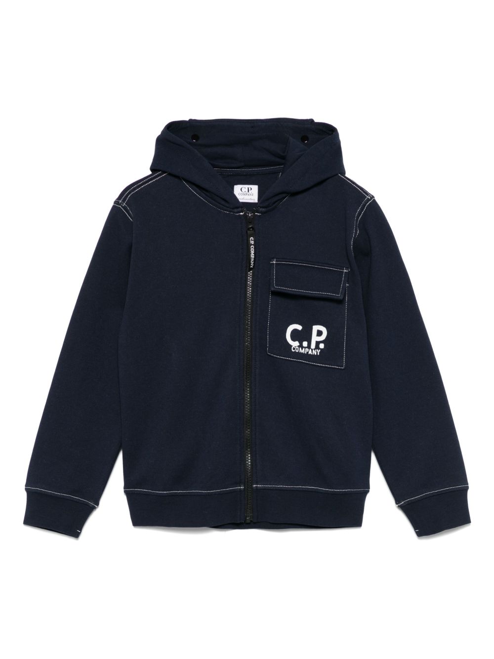 C.P. Company Kids logo-print hoodie - Blue