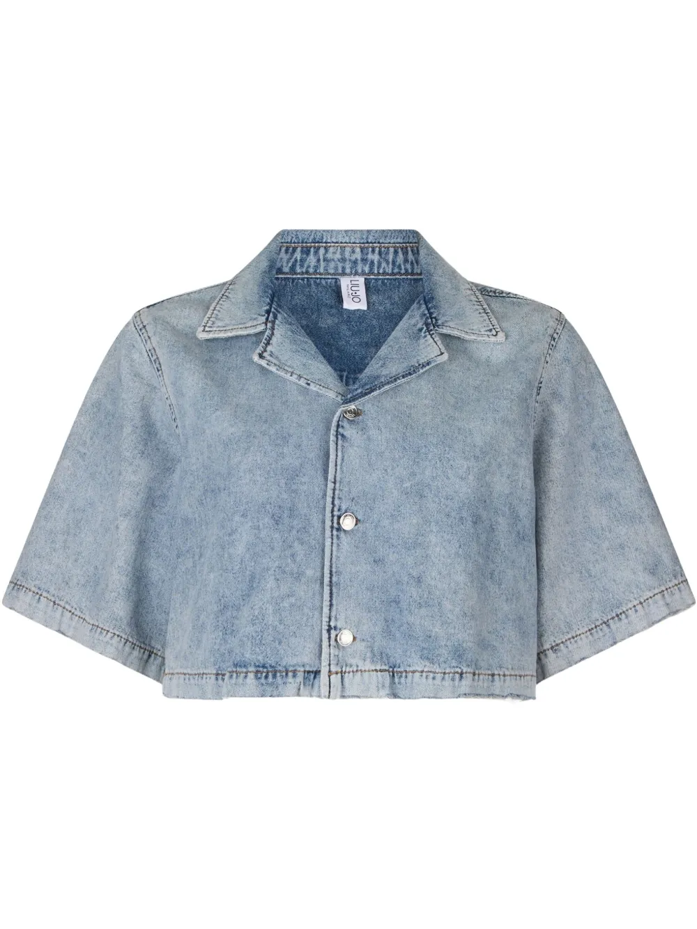 LIU JO Cropped spijkerblouse Blauw