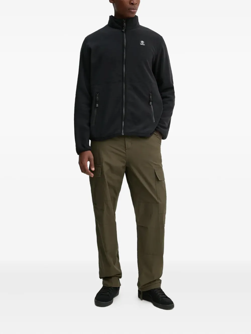 Timberland zip logo-detail sweater - Zwart