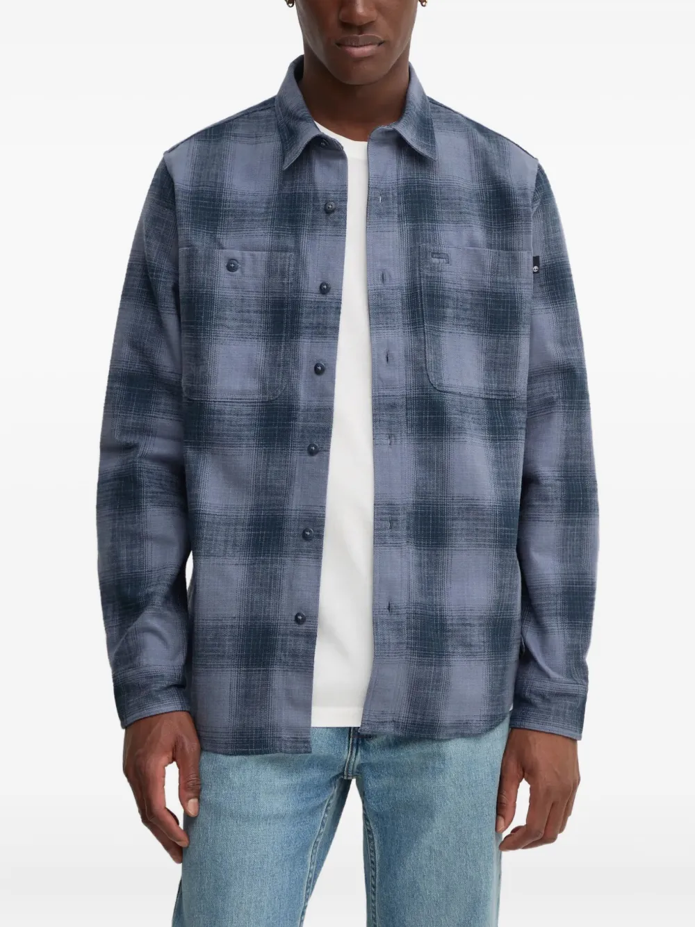 Timberland check pocket flannel shirt - Blu
