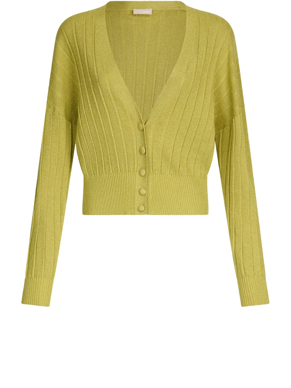 Liu •jo Lurex Cardigan In Green