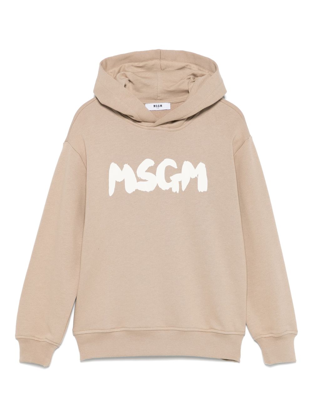 MSGM Kids logo-print hoodie - Neutrals