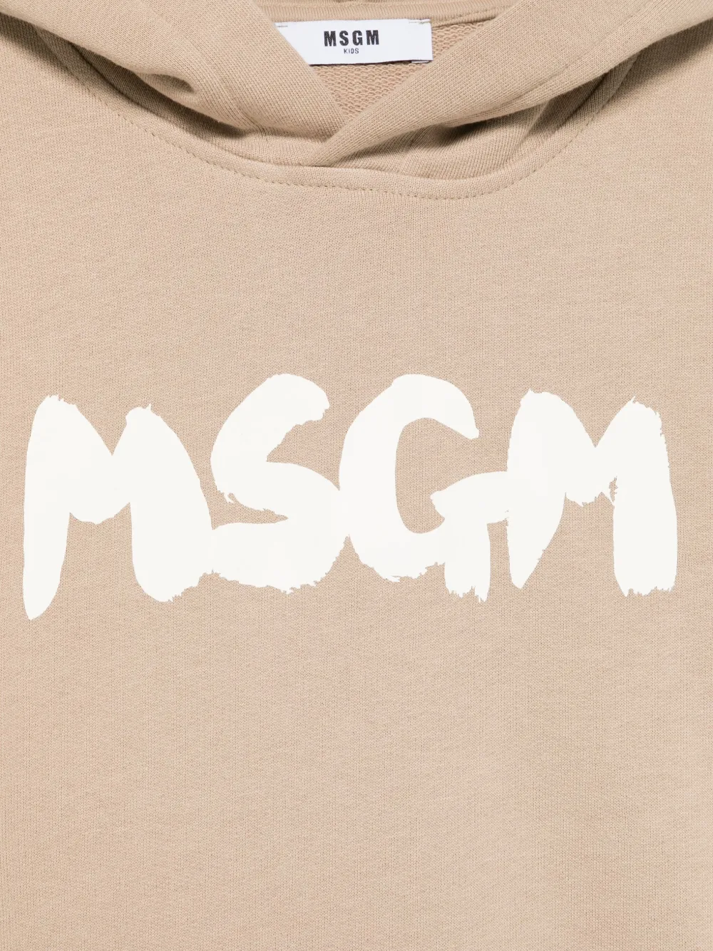 MSGM Kids Hoodie met logoprint Beige