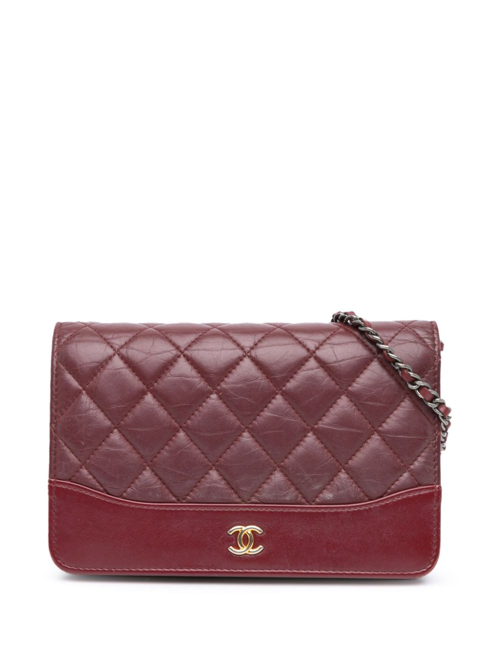 CHANEL Pre-Owned 2019 Quilted Aged Calfskin Gabrielle Wallet on Chain crossbody bag - Red