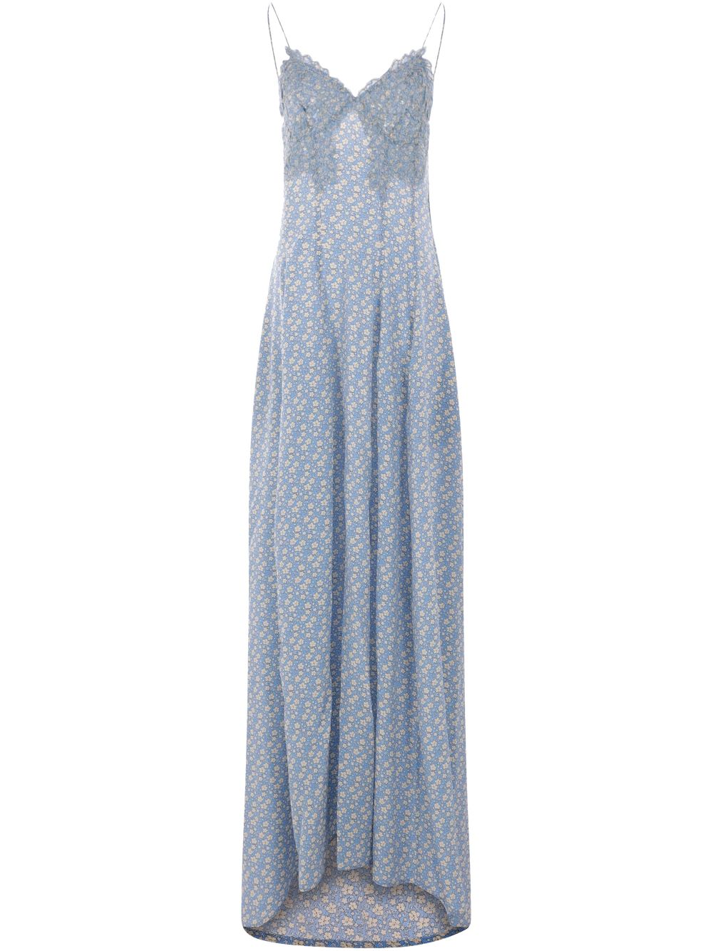 Ermanno Scervino Maxi-jurk met bloemenprint Blauw