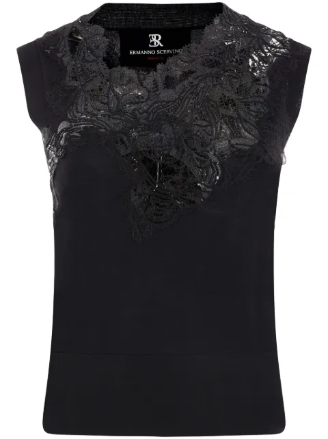 Ermanno Scervino blusa con ribete de encaje