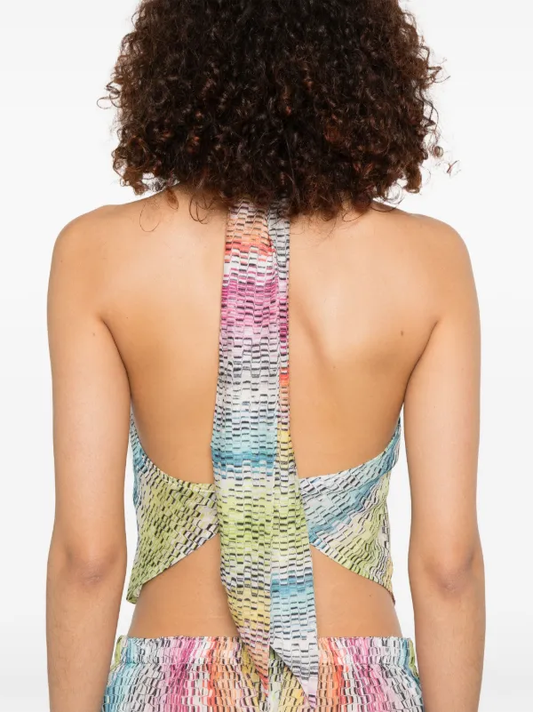 【新品未使用】MISSONI ミッソーニ　ネックウォーマー　シルク100％ Missoni Sleeveless Turtleneck Top | White | FARFETCH