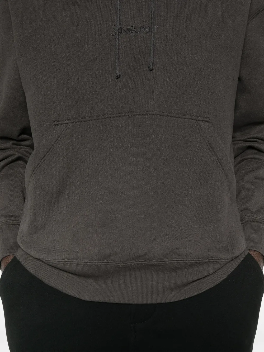 Saint Laurent Hoodie met geborduurd logo Grijs