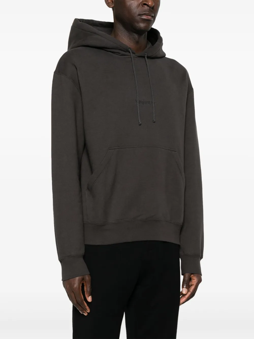 Saint Laurent Hoodie met geborduurd logo Grijs
