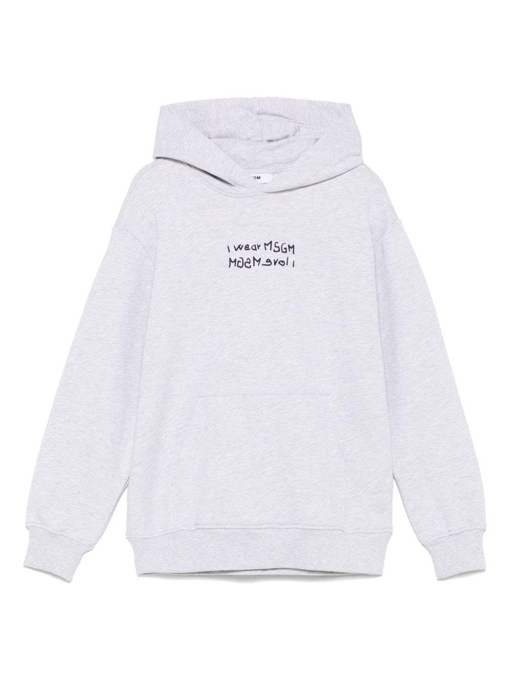 MSGM Kids logo-print hoodie - Grey