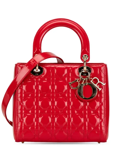 Christian Dior Pre-Owned 2018 Medium Patent Cannage Lady Dior satchel