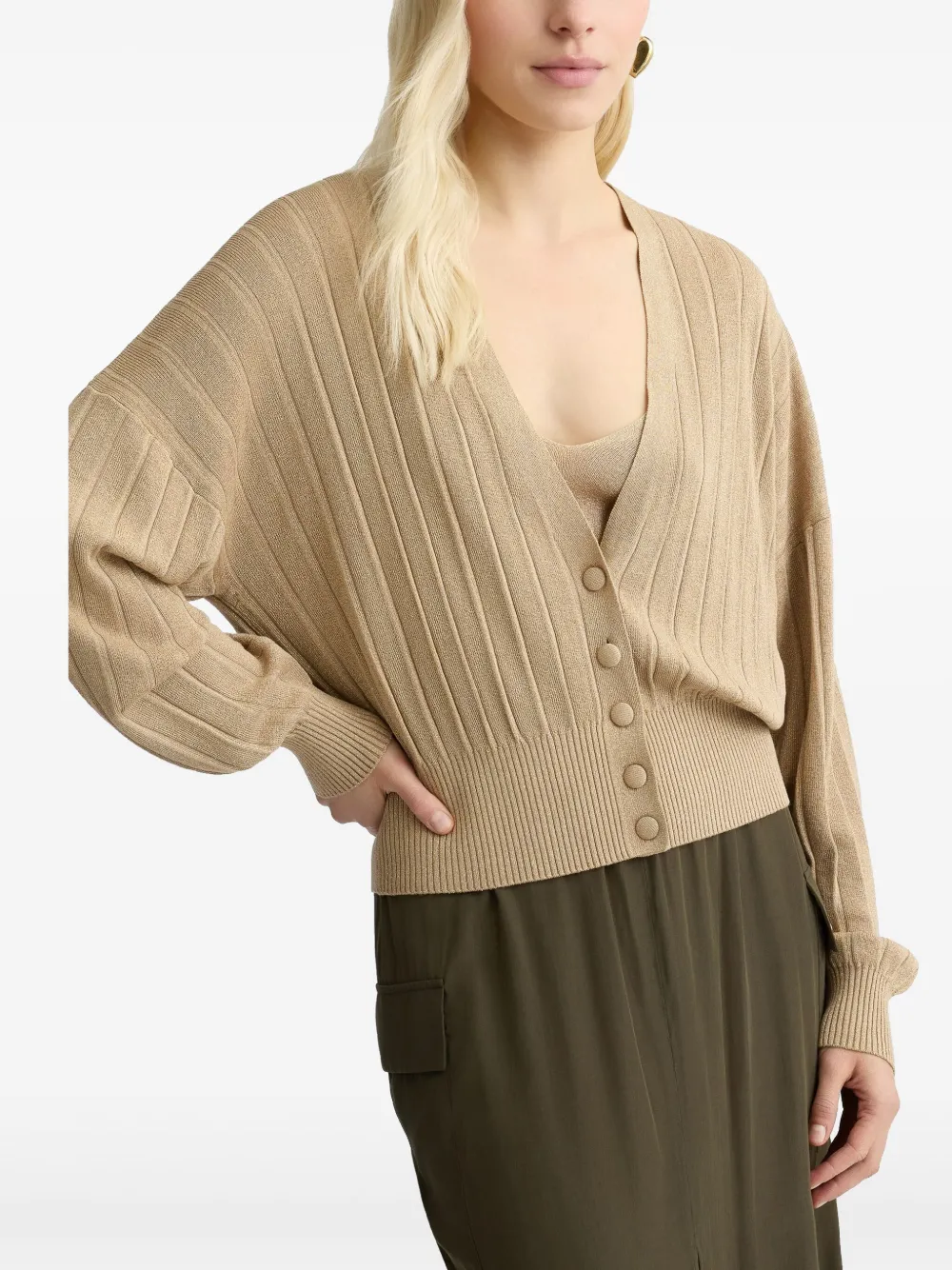 LIU JO Lurex vest Beige