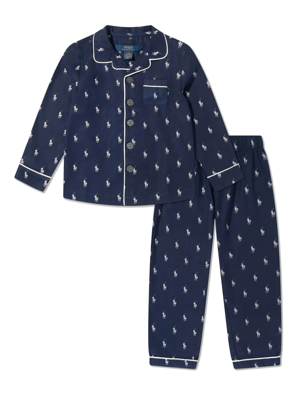 POLO RALPH LAUREN KIDS Pyjama met all-over logoprint Blauw