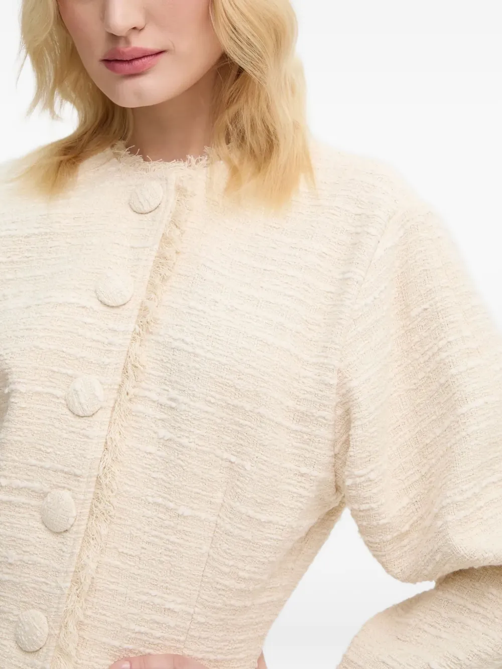 By Malene Birger Button Fringed Jacket In Neutral