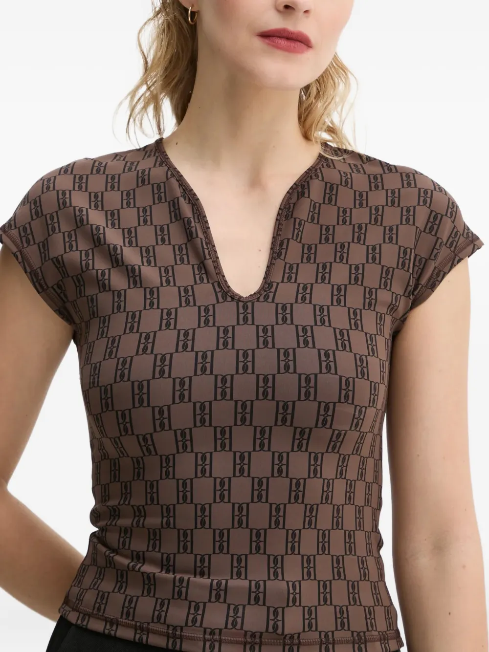 By Malene Birger Venazia top met patroon Bruin