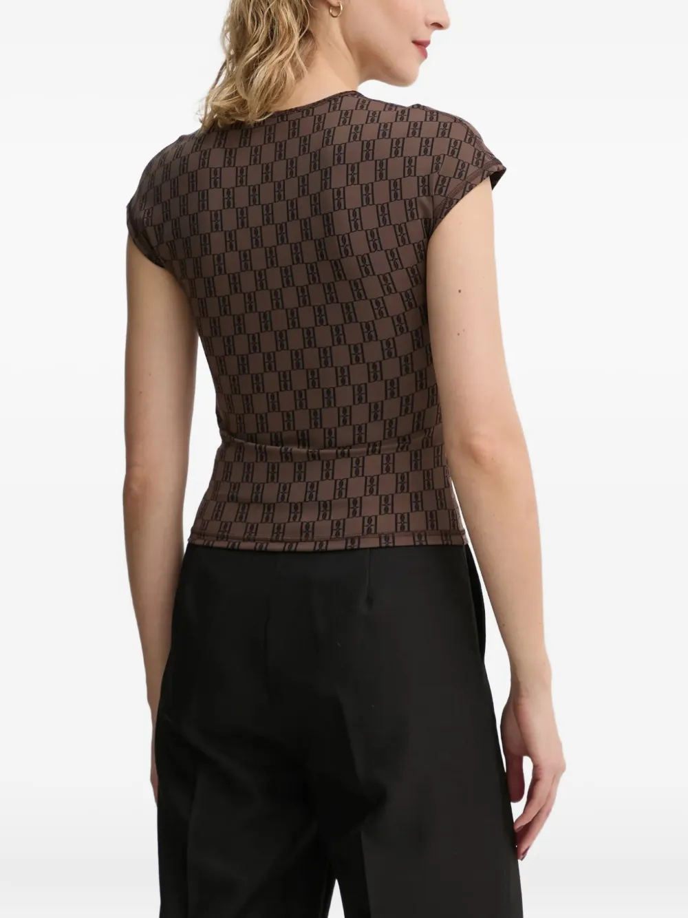 By Malene Birger Venazia top met patroon Bruin