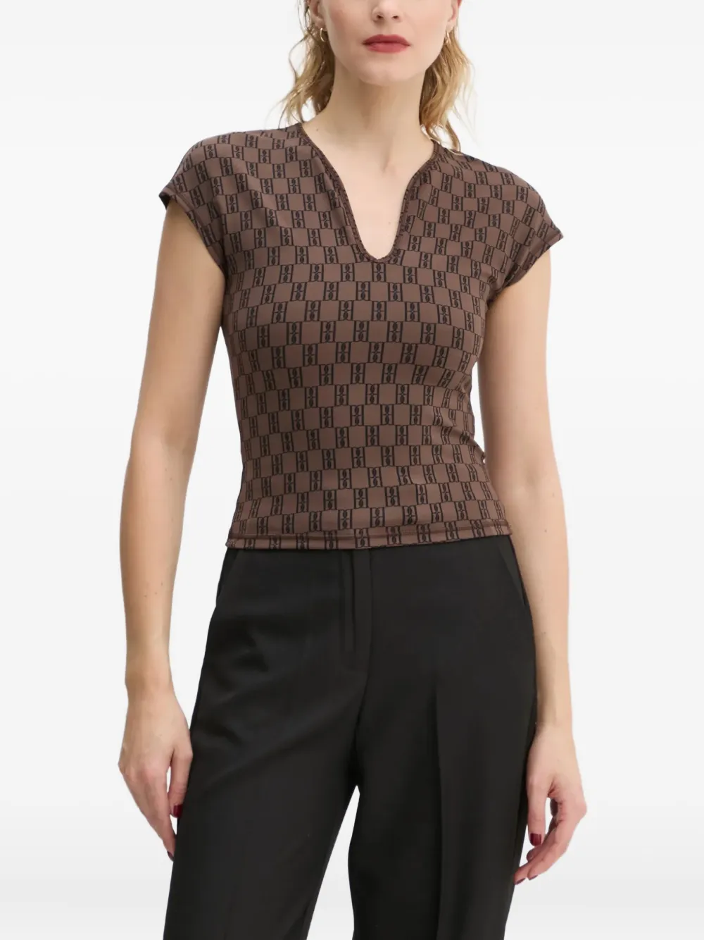 By Malene Birger Venazia patterned top | Brown | Image 1