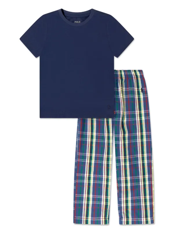POLO RALPH LAUREN KIDS plaid-check Pajamas Blue