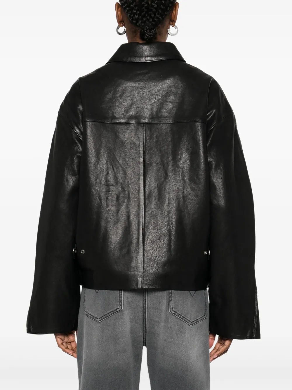 Mainless Leather Jacket In Black