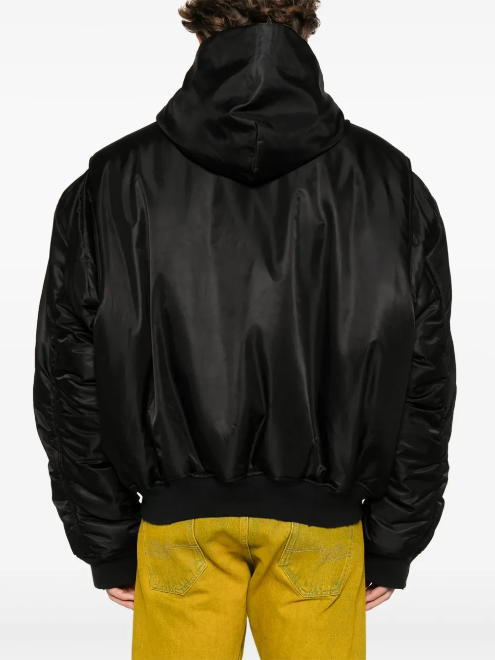 Mainless Hooded Bomber Jacket In Black