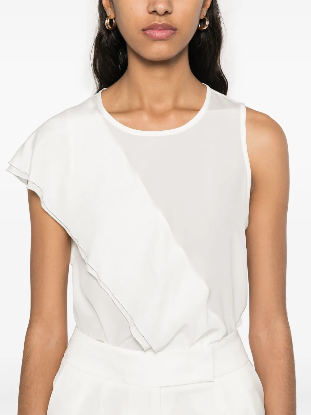 Shop Peserico Ruffled Top In White