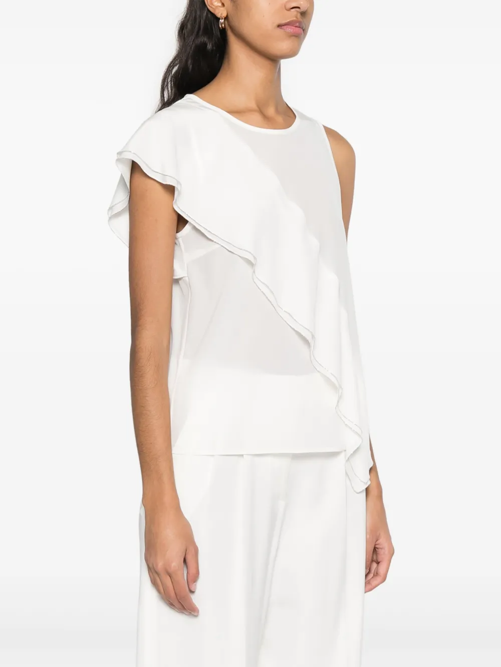 Shop Peserico Ruffled Top In White