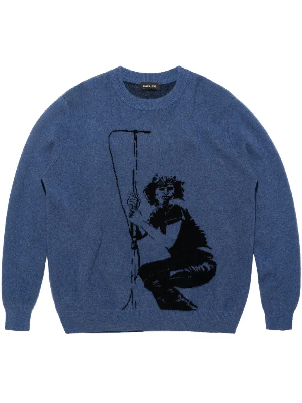 Mainless Jim Morrison Sweater | Blue | FARFETCH