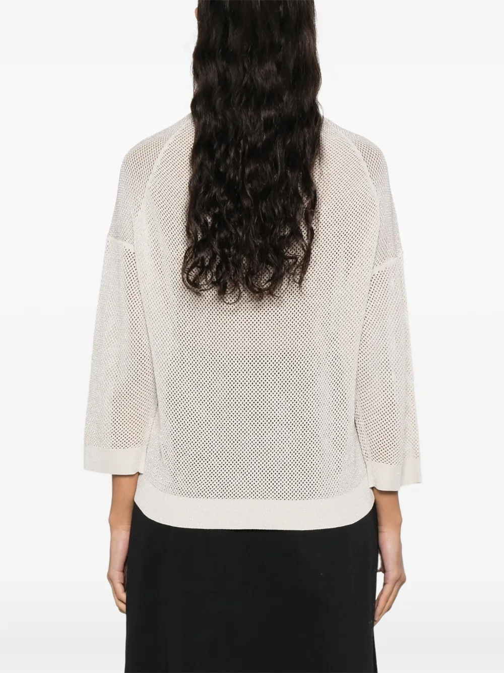 Shop Peserico Lurex-knit Sweater In Neutrals